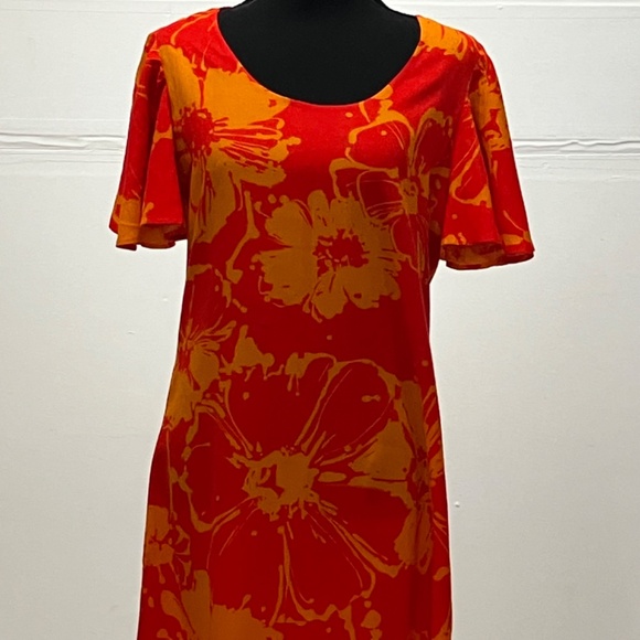 Orange floral print maxi dress - Picture 8 of 9